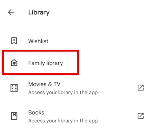 Family library tab