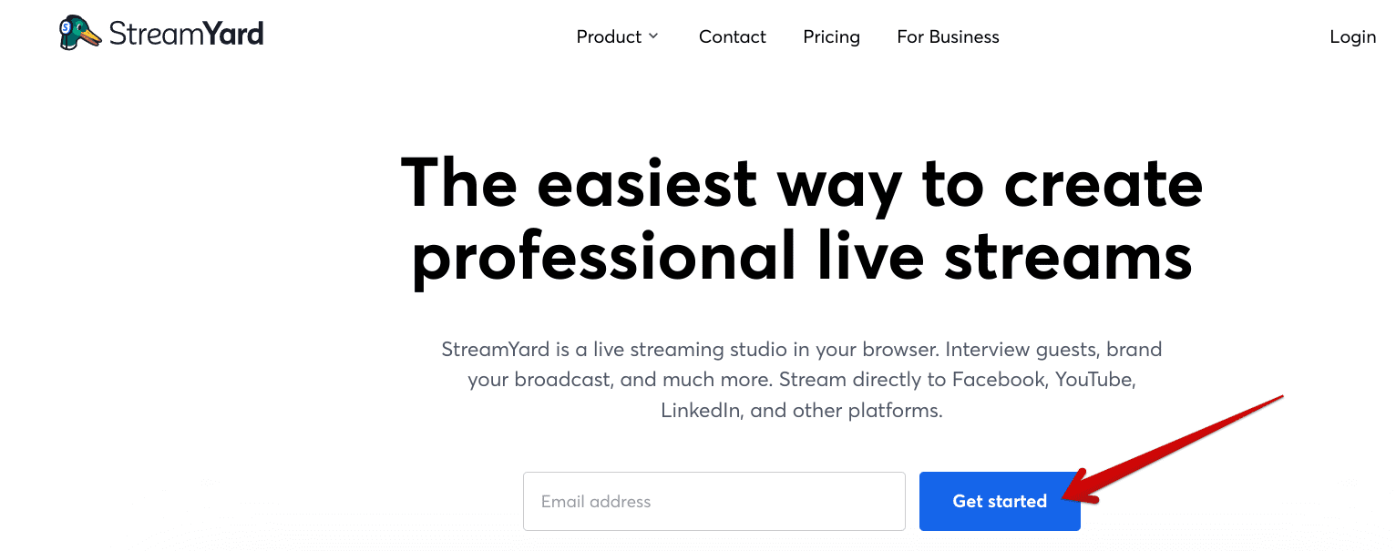 Getting started with StreamYard