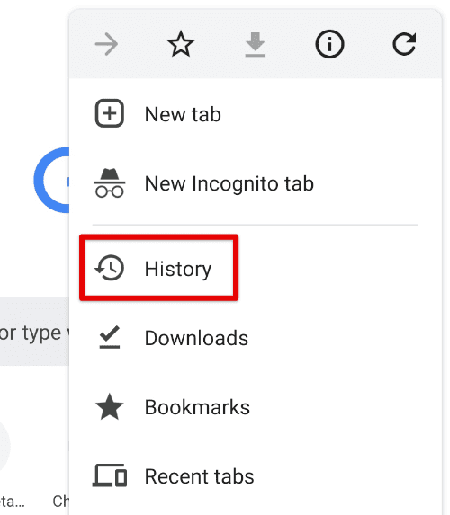 Google Chrome history