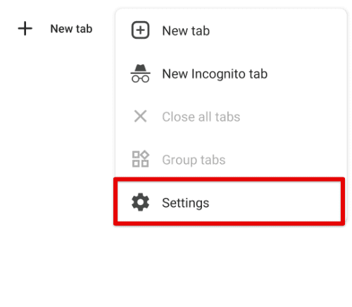 Google Chrome settings