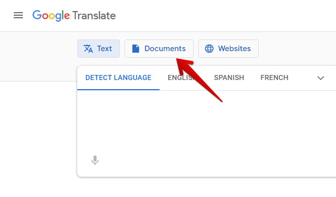 Google Translate documents