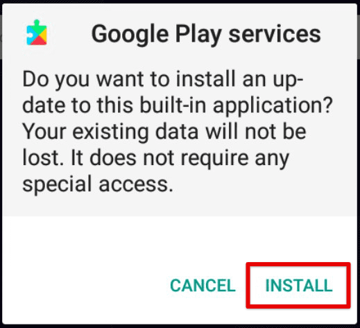 Install button