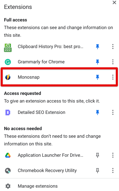 Launching Monosnap on Chrome OS