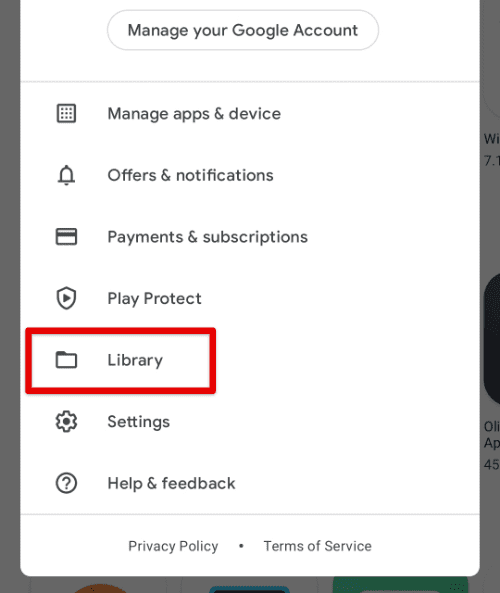 Library tab