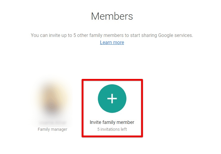 Members page on Google
