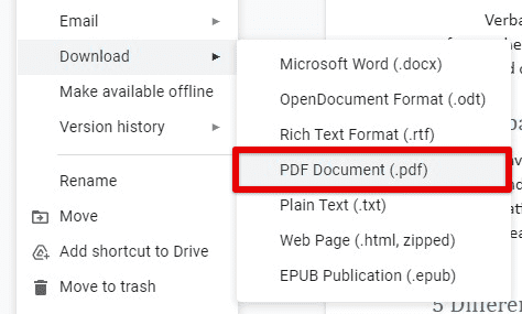 Selecting PDF document