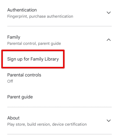Sign up for Family Library