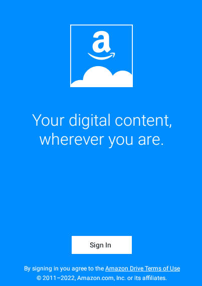 Signing into Amazon Drive