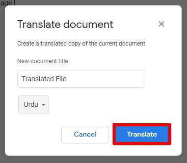 Translate button