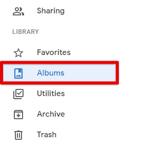 Albums tab