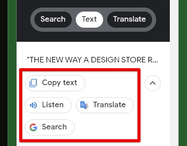Available text options