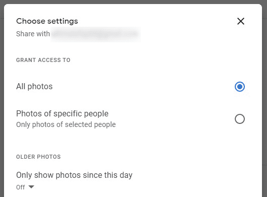 Choosing access settings