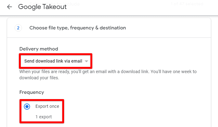 Delivery method and frequency