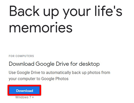 Downloading Google Drive for desktop