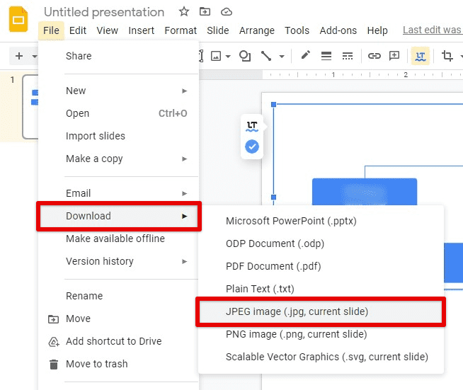 Downloading the chart as an image