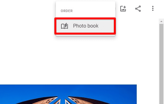 Exporting an album to Photo book