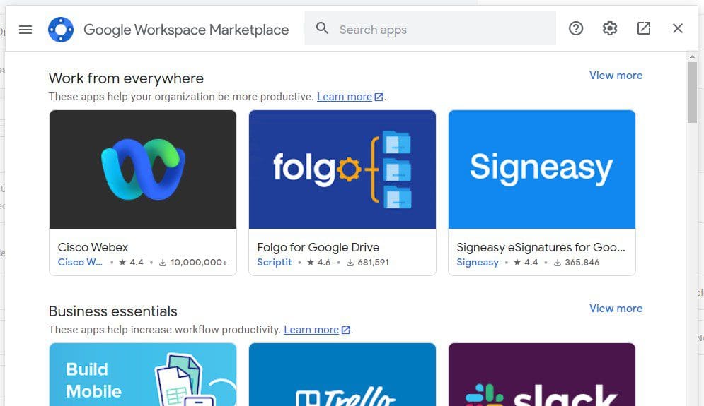 Google Workspace Marketplace