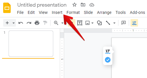 Inserting an audio file to Slides