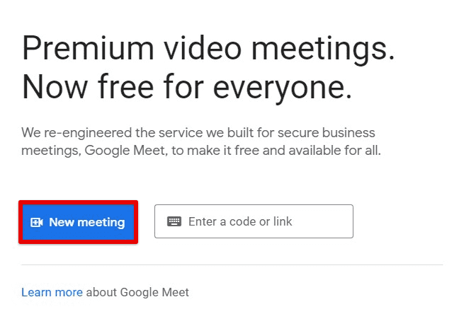 New meeting button