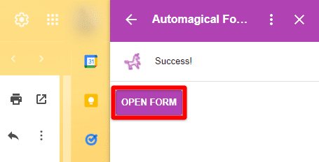 Opening the form with Google Forms