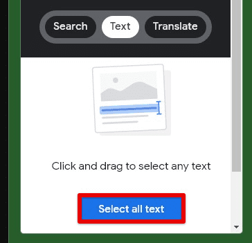 Select all text button