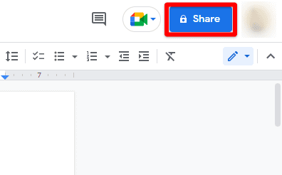 Share button in Google Docs