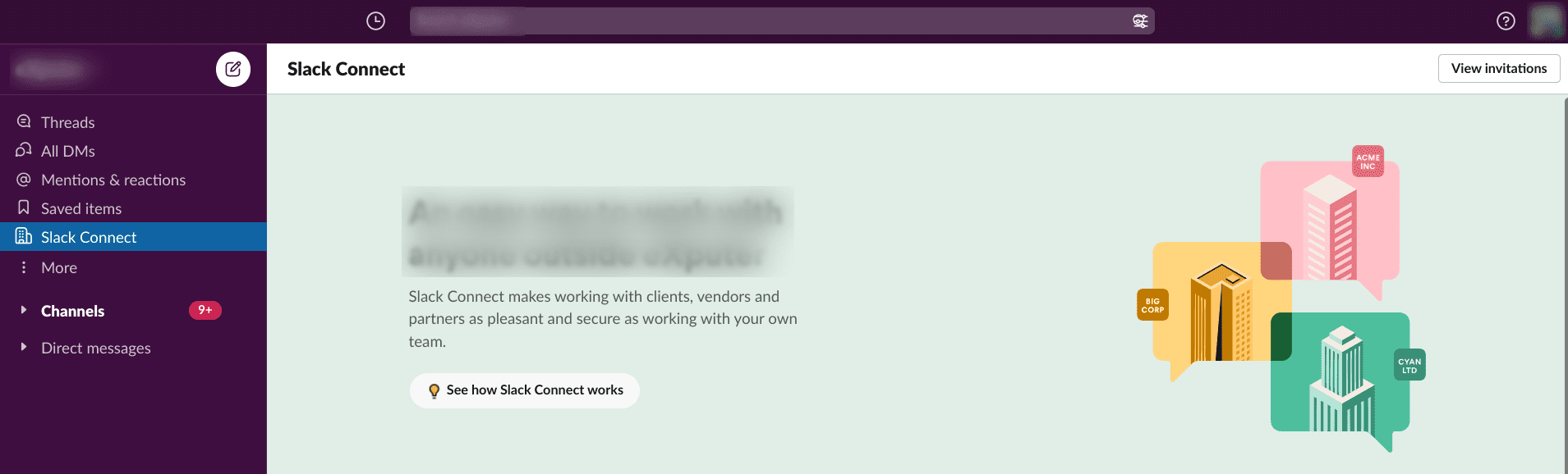 Slack web interface