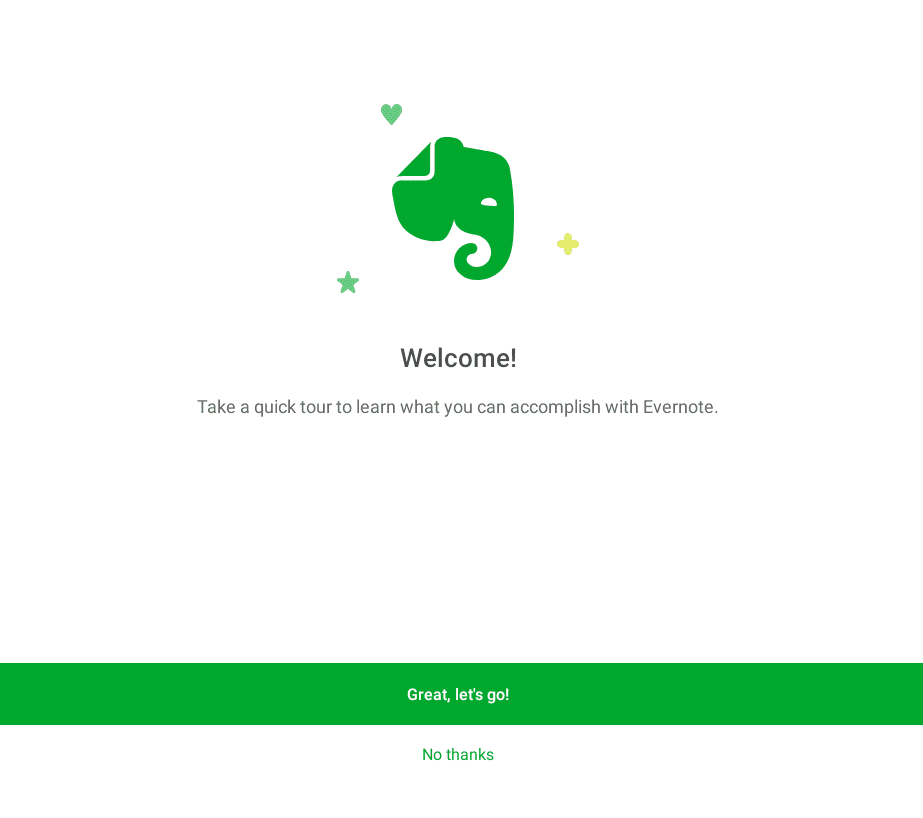 Taking a tour around Evernote