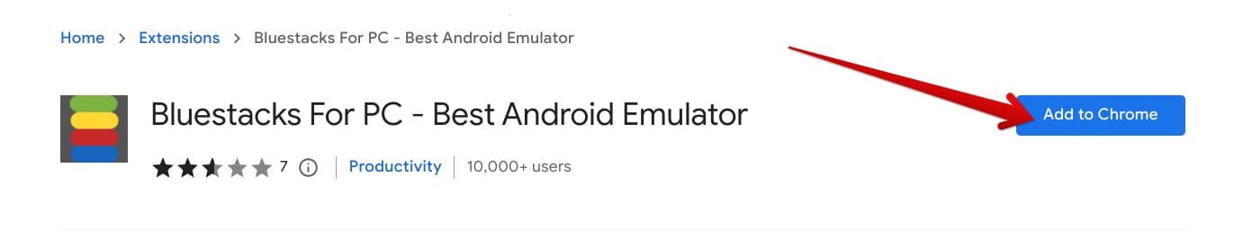 Adding BlueStacks to Chrome