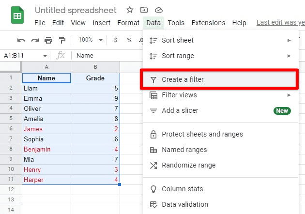 Creating a filter