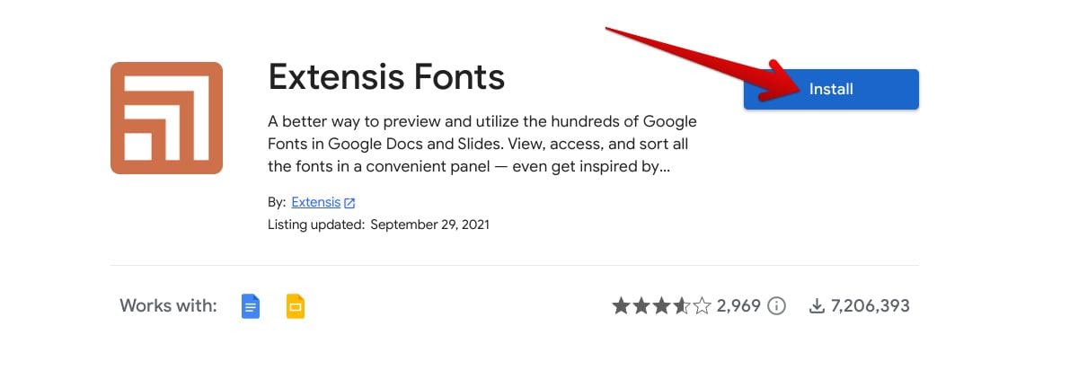 Installing "Extensis Fonts" for Google Docs