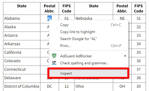 Opening page source code