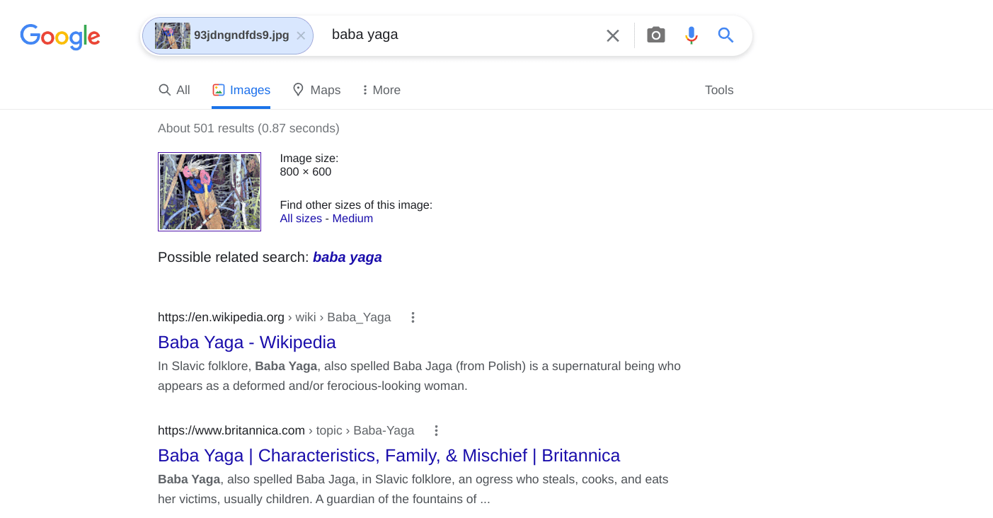 Successful search results
