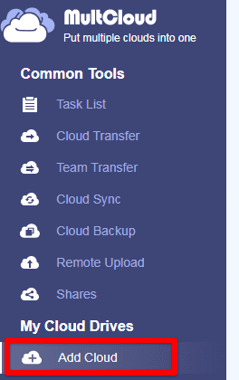 Add cloud tab