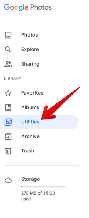 Clicking on the "Utilities" button