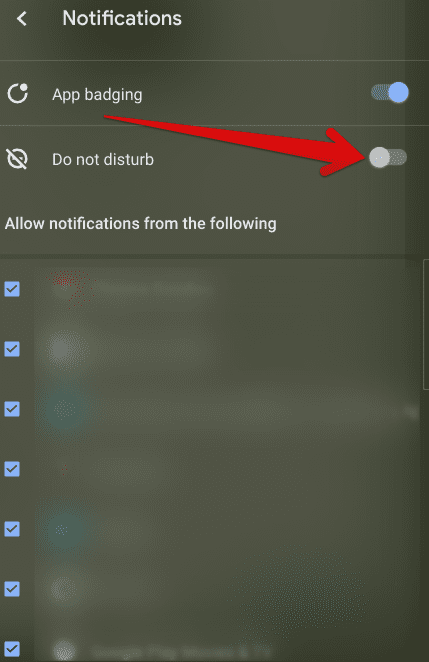 Enabling "Do not disturb" on a Chromebook