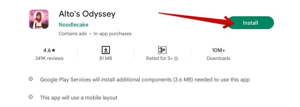 Installing Alto's Odyssey on ChromeOS