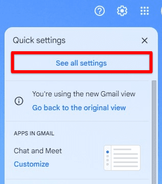Opening all settings