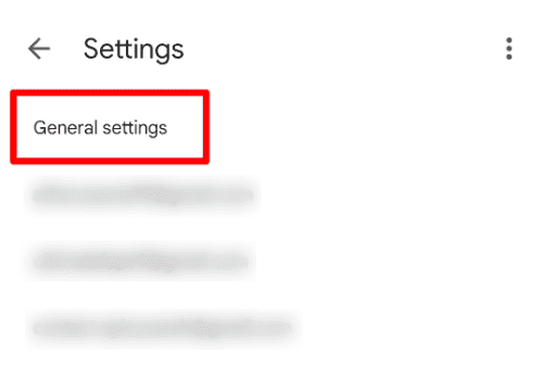 Opening general settings