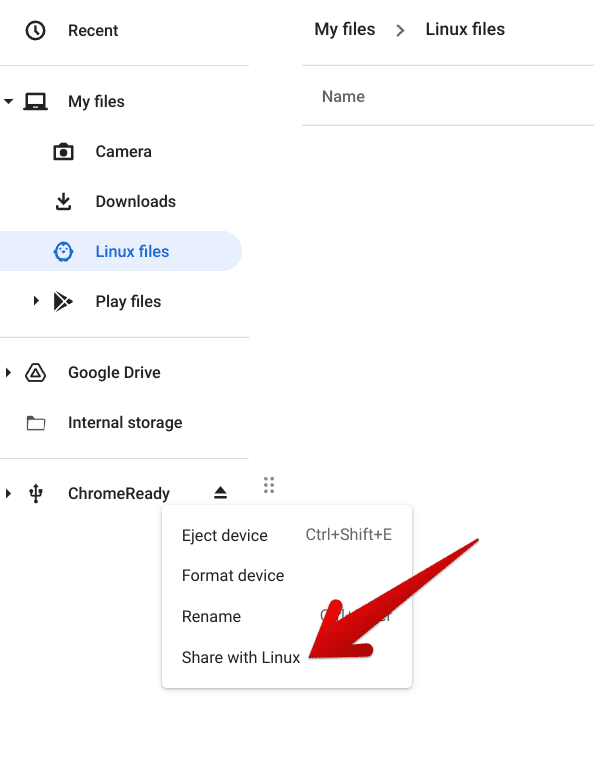 Sharing the USB with Linux