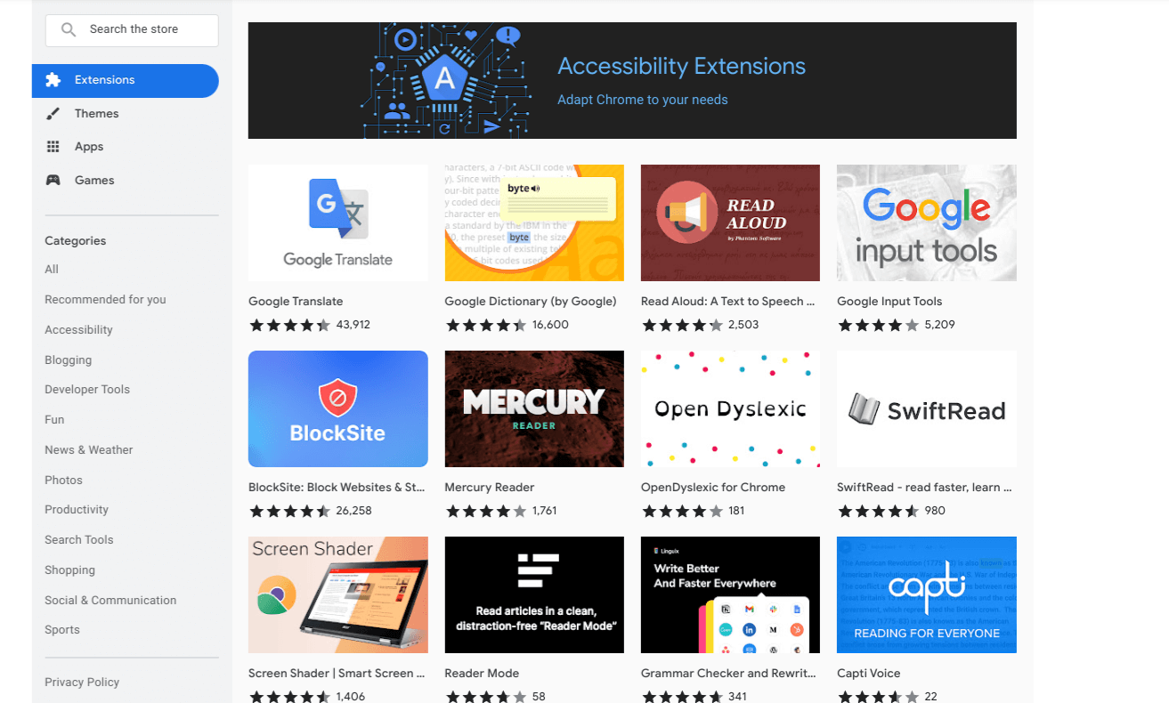 Additional accessibility tools on ChromeOS