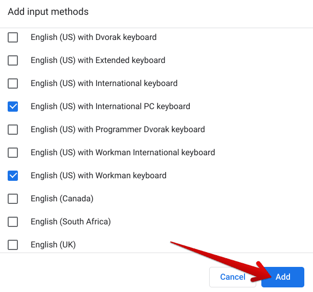 Clicking on "Add"