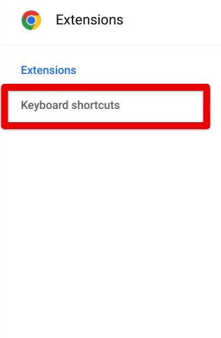 Clicking on "Keyboard shortcuts"