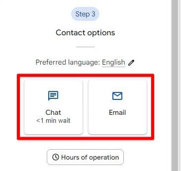 Contact options