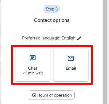 Contact options