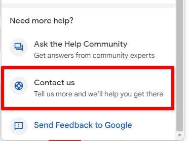 Contacting Google support