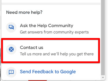 Contacting Google support