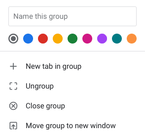 Creating a group of tabs in Google Chrome