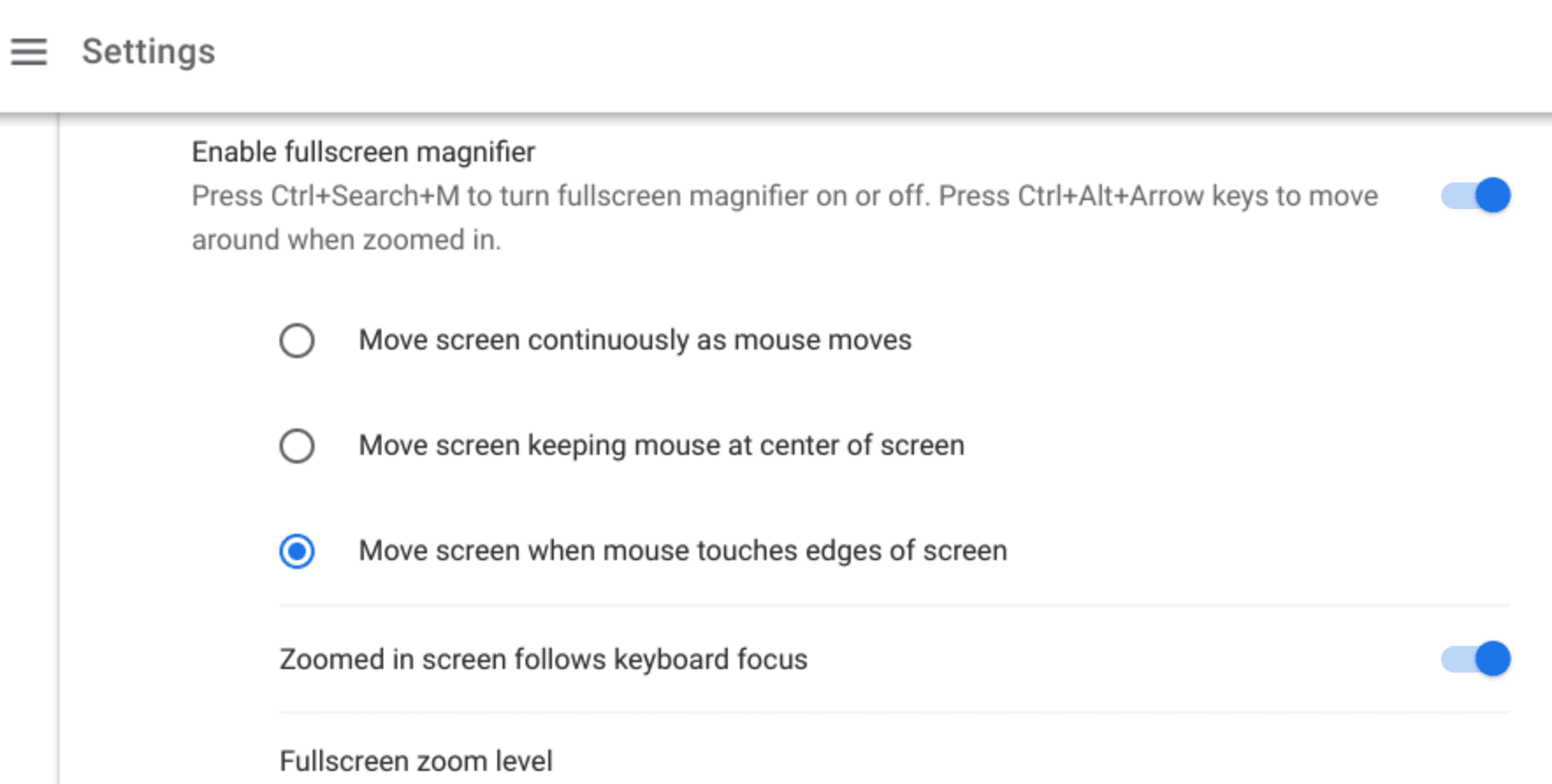 Fullscreen magnifier