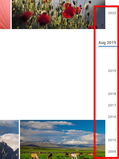 Google Photos timeline
